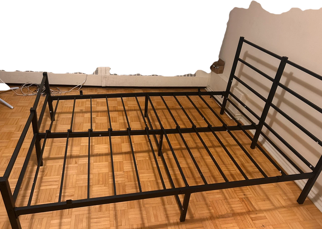Black Metal Bed Frame & Mattress - photo 4