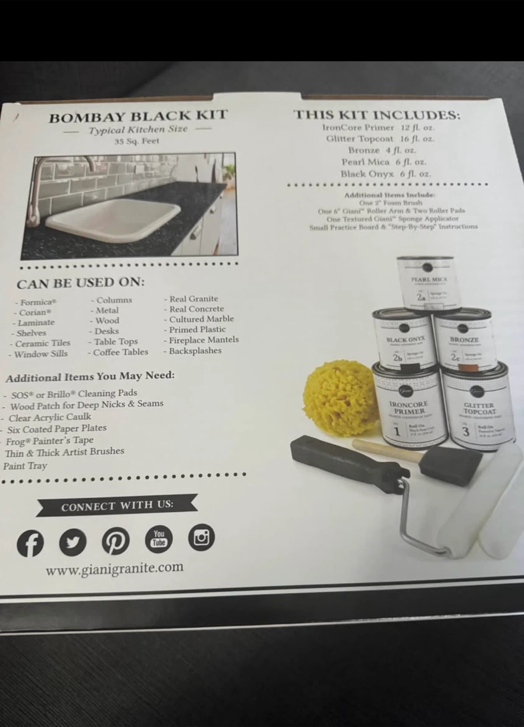 Giani Bombay Black Countertop Paint Kit - photo 2