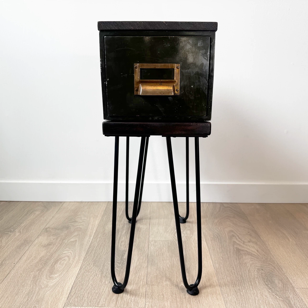 Industrial vintage upcycled filing drawer side table - photo 2