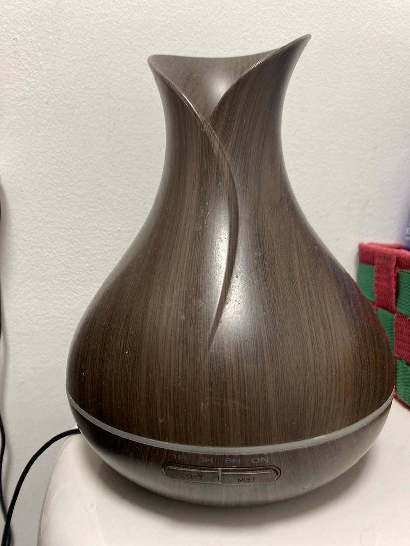 Dark wood grain essential oil diffuser