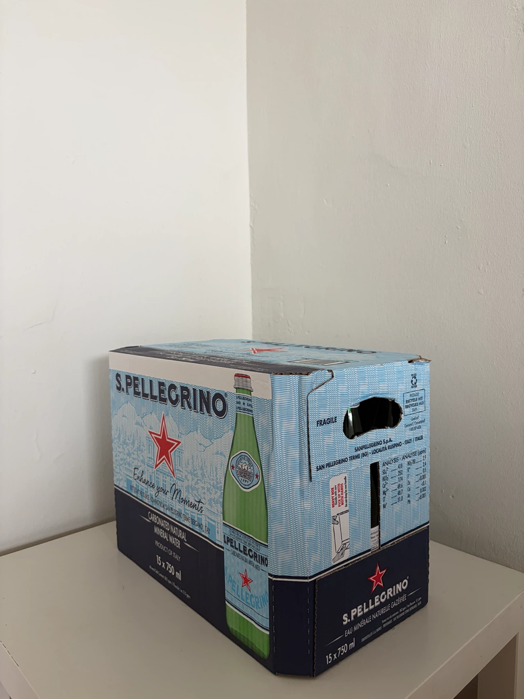S.Pellegrino Carbonated Natural Mineral Water 15 x 750 ml
