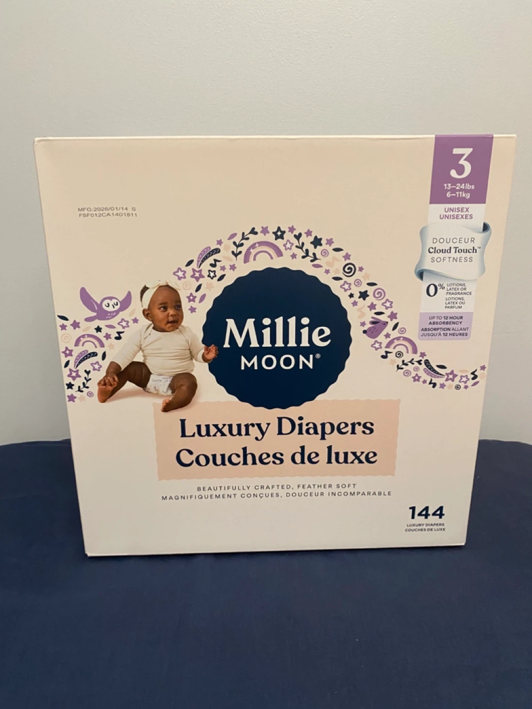 Millie Moon Luxury Diapers Size 3 144 count