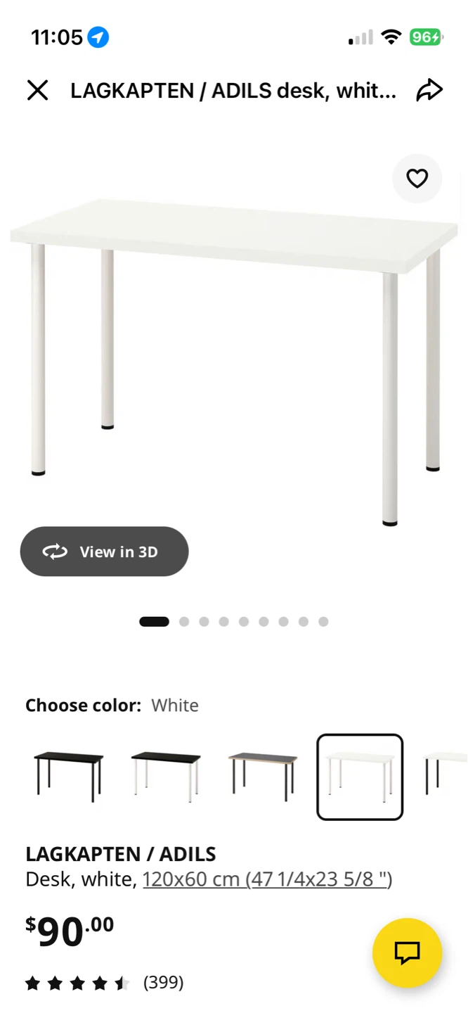 IKEA LAGKAPTEN / ADILS Desk, White, 120x60 cm - photo 5