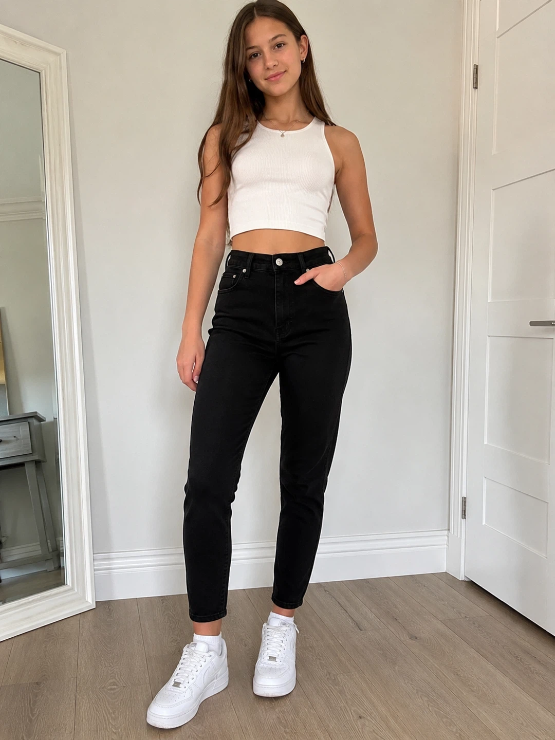 Levi’s High-Waisted Mom Jeans – Black – Size 24 / XXS-XS