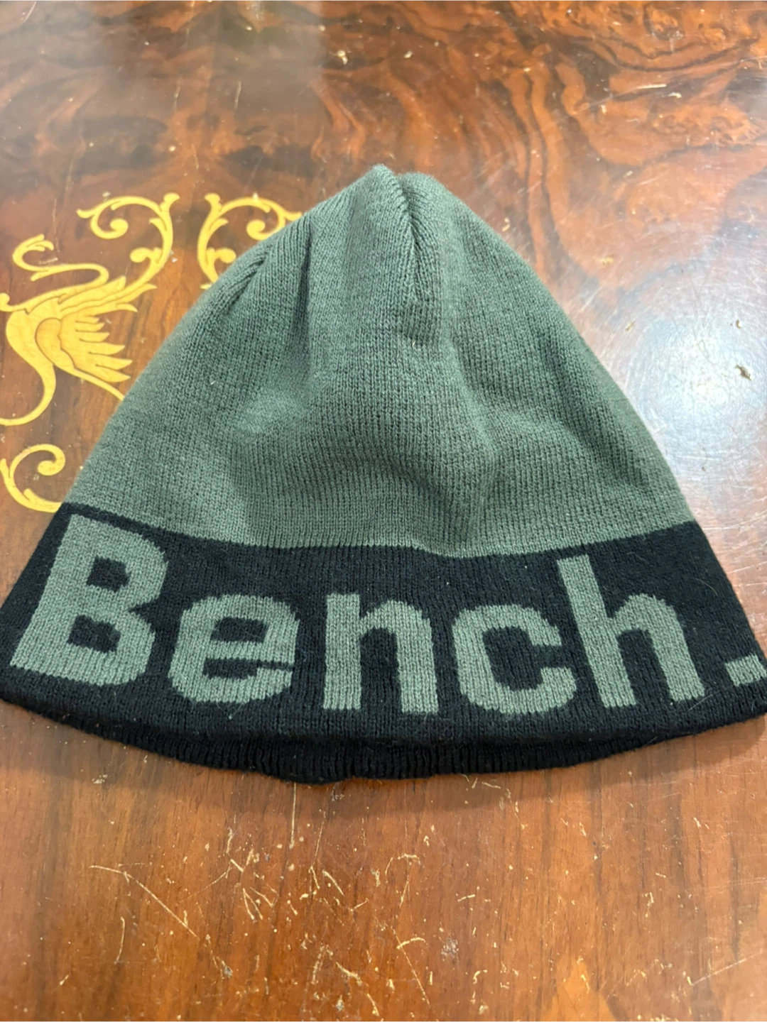 Bench Reversible Beanie in Green and Black