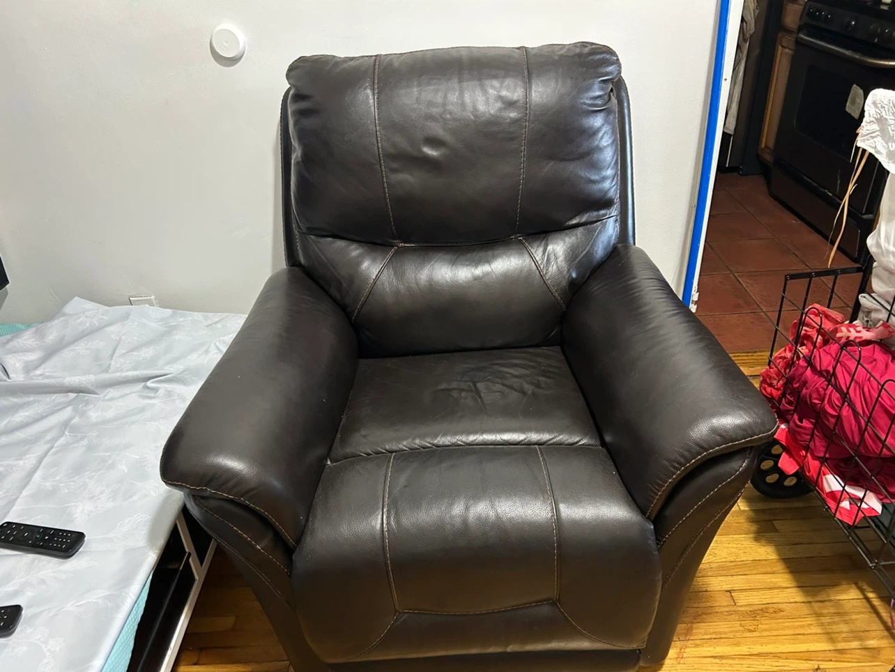 Dark Brown Leather Recliner - photo 3