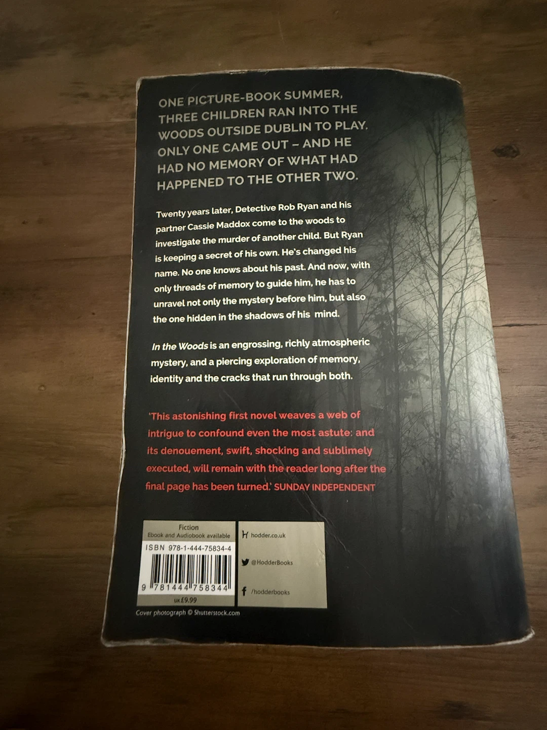 In the Woods by Tana French paperback book - photo 2