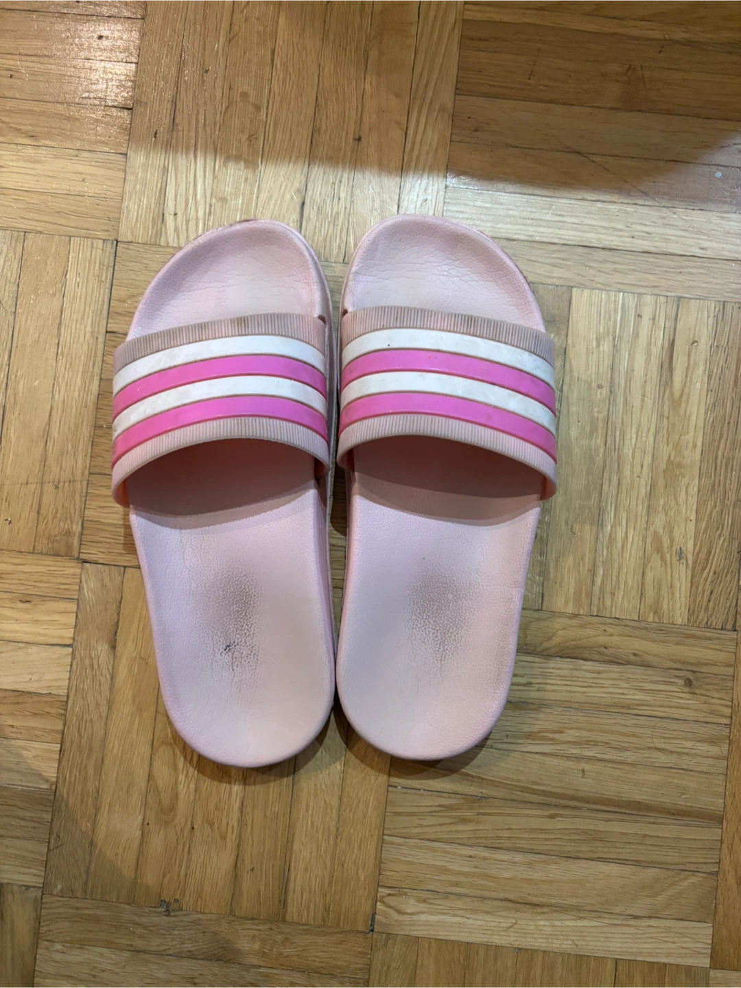 Adidas Pink Slides - Size Medium