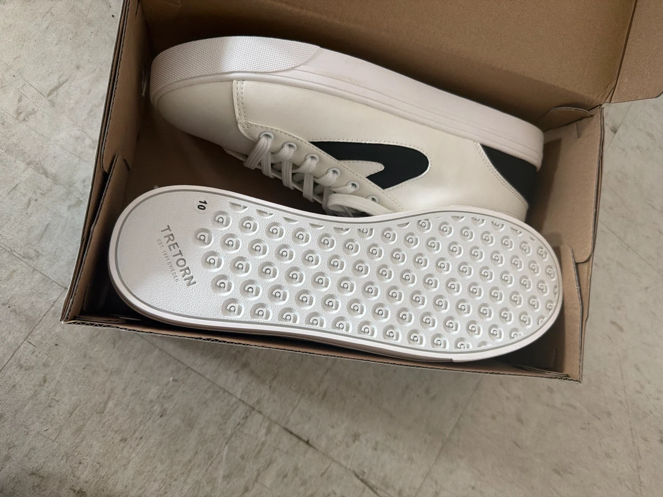 Tretorn White with Black Sneakers - Size 10 - photo 2