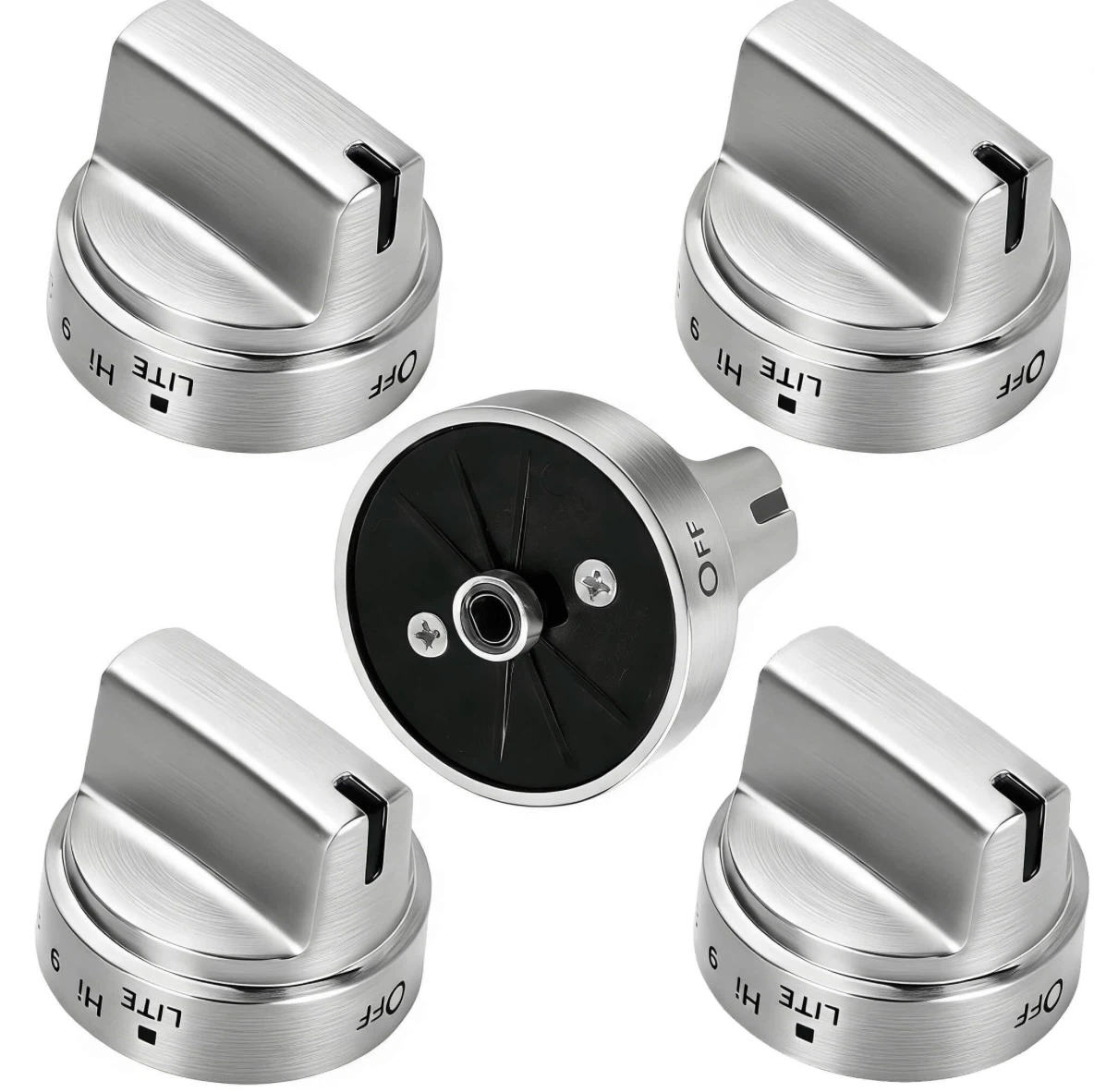 Silver Stove Replacement Knobs 5 Pack