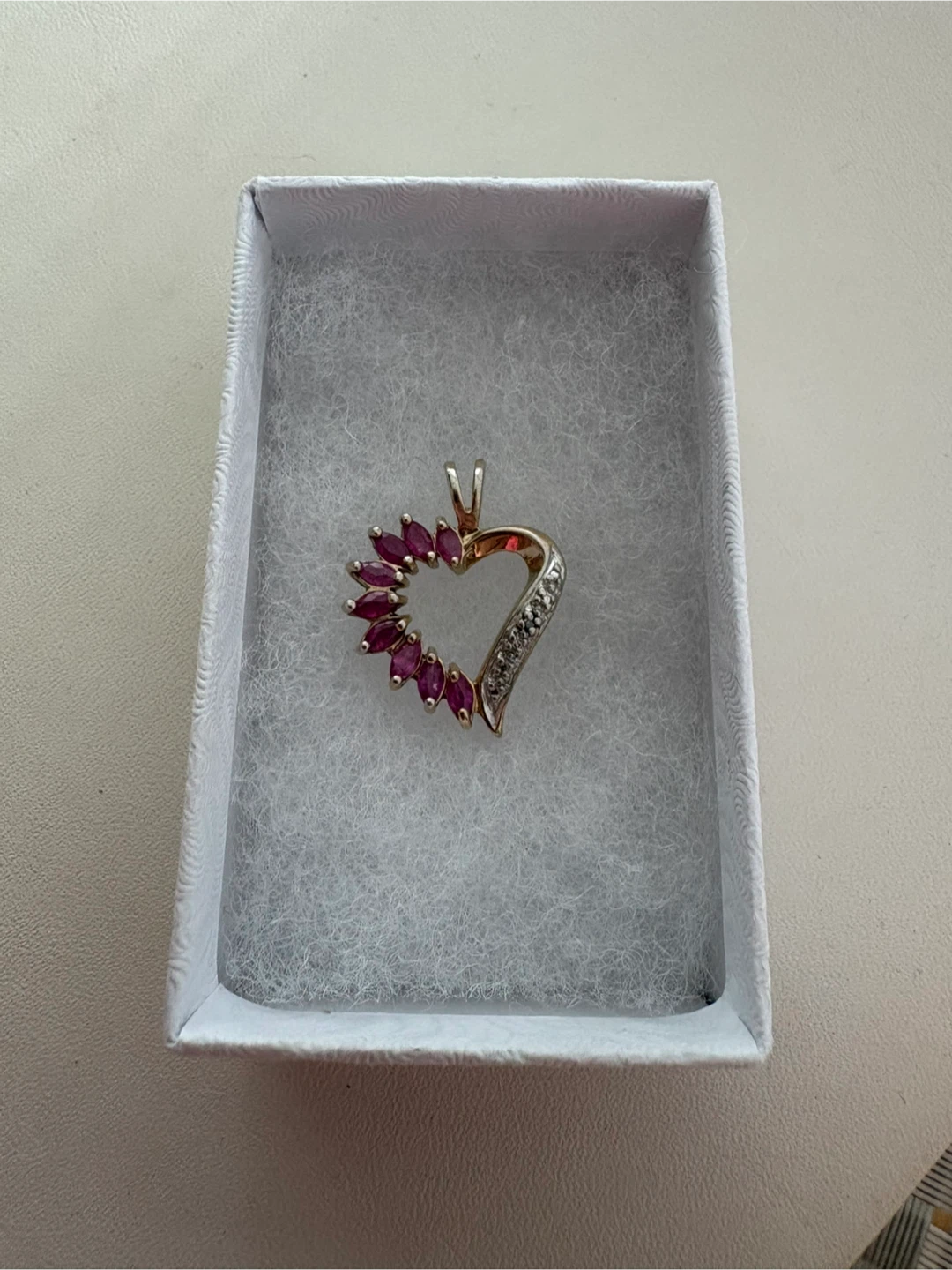Sterling Silver Gold Plated Pendant with Rubies and Diamonds - photo 5