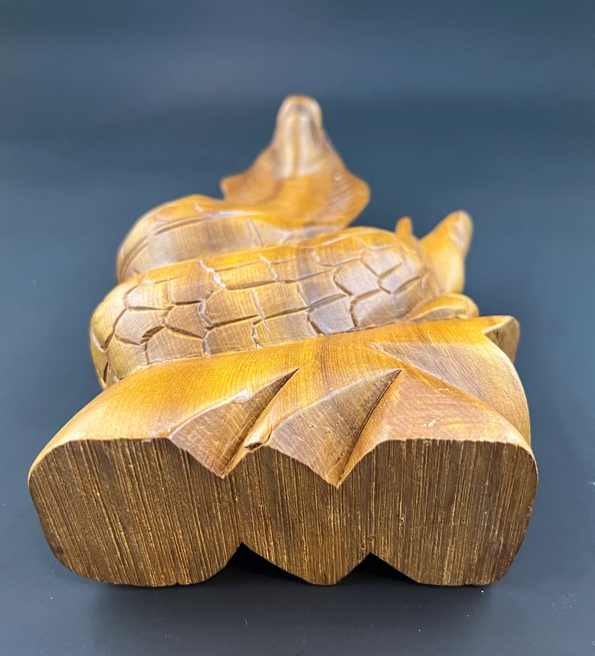 Vintage Hand-Carved Wooden Cobra Sculpture - photo 4
