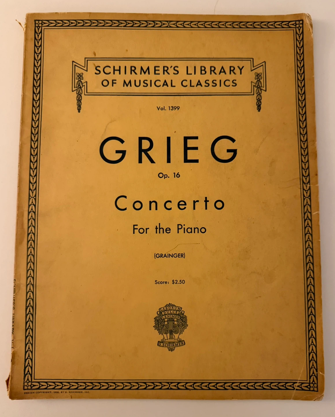Vintage Sheet Music: Grieg Concerto