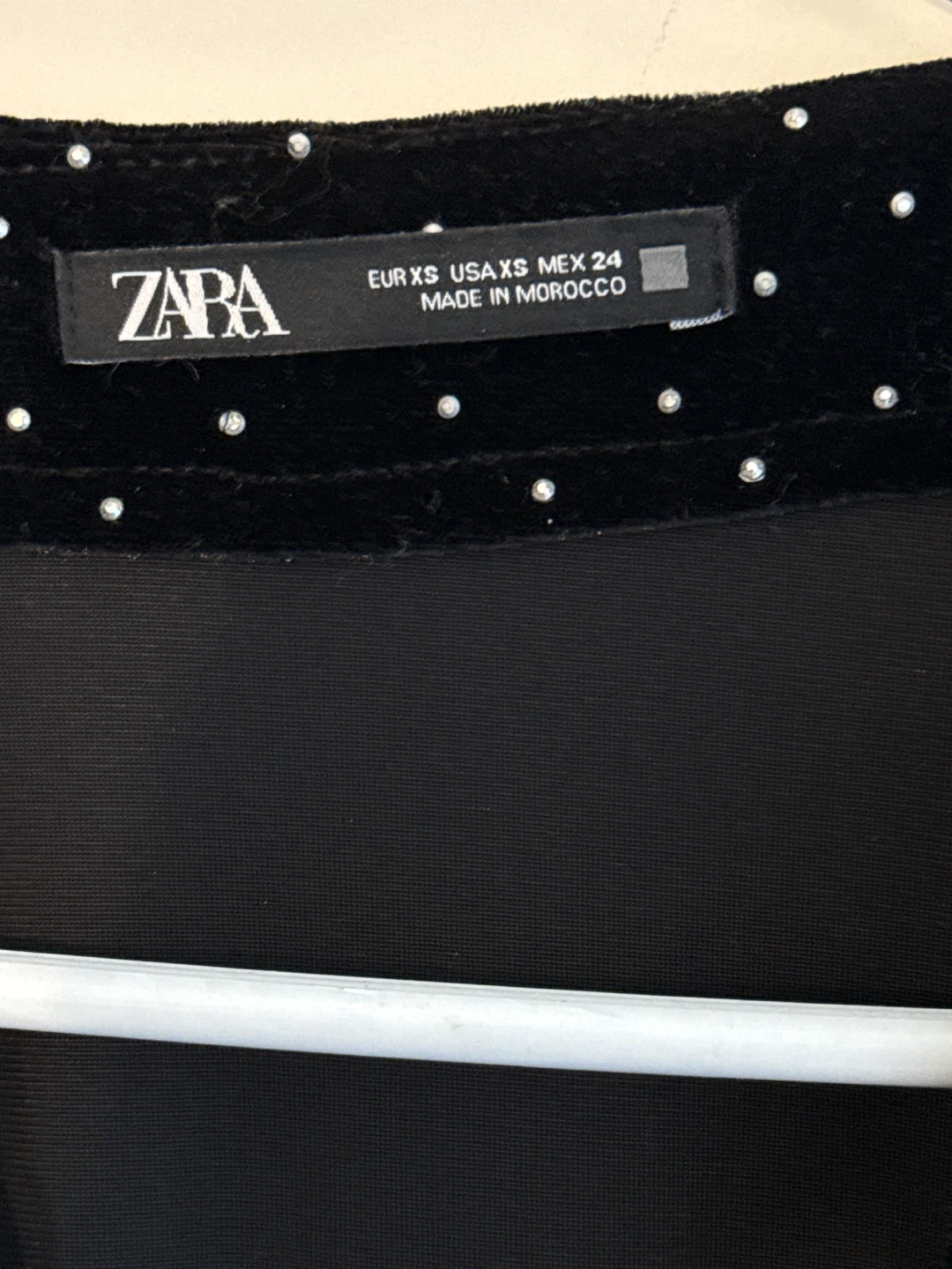 ZARA Black Velvet Beaded Dress - photo 3