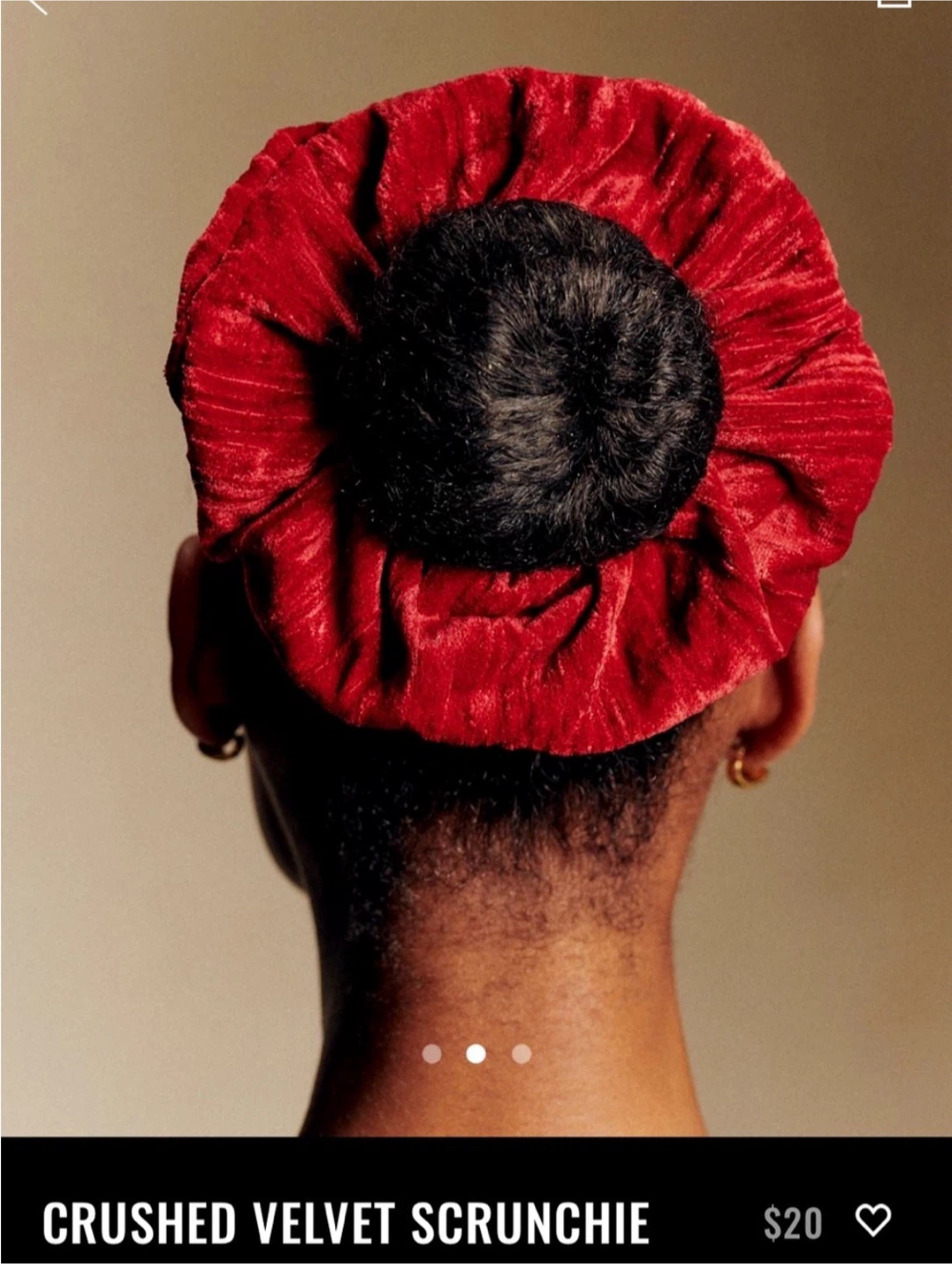 Sézane crushed velvet scrunchie, new, red