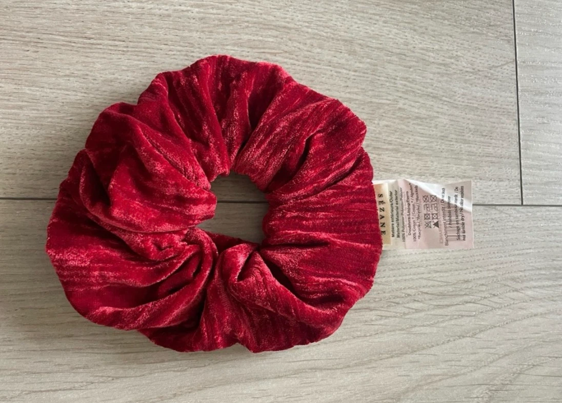 Sézane crushed velvet scrunchie, new, red - photo 3