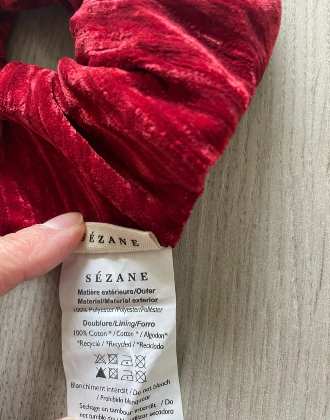 Sézane crushed velvet scrunchie, new, red - photo 4