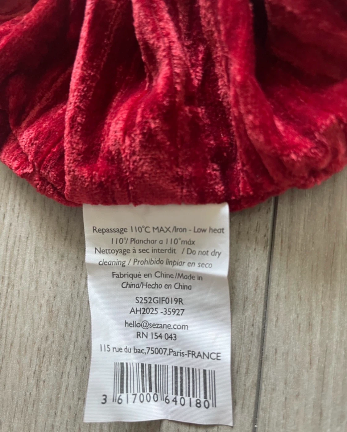 Sézane crushed velvet scrunchie, new, red - photo 5