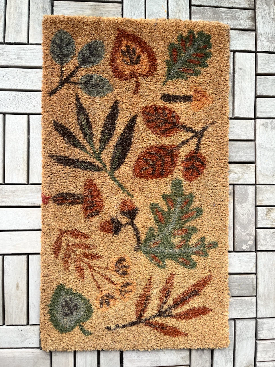 Simons Coir Doormat with Fall Leaf Design