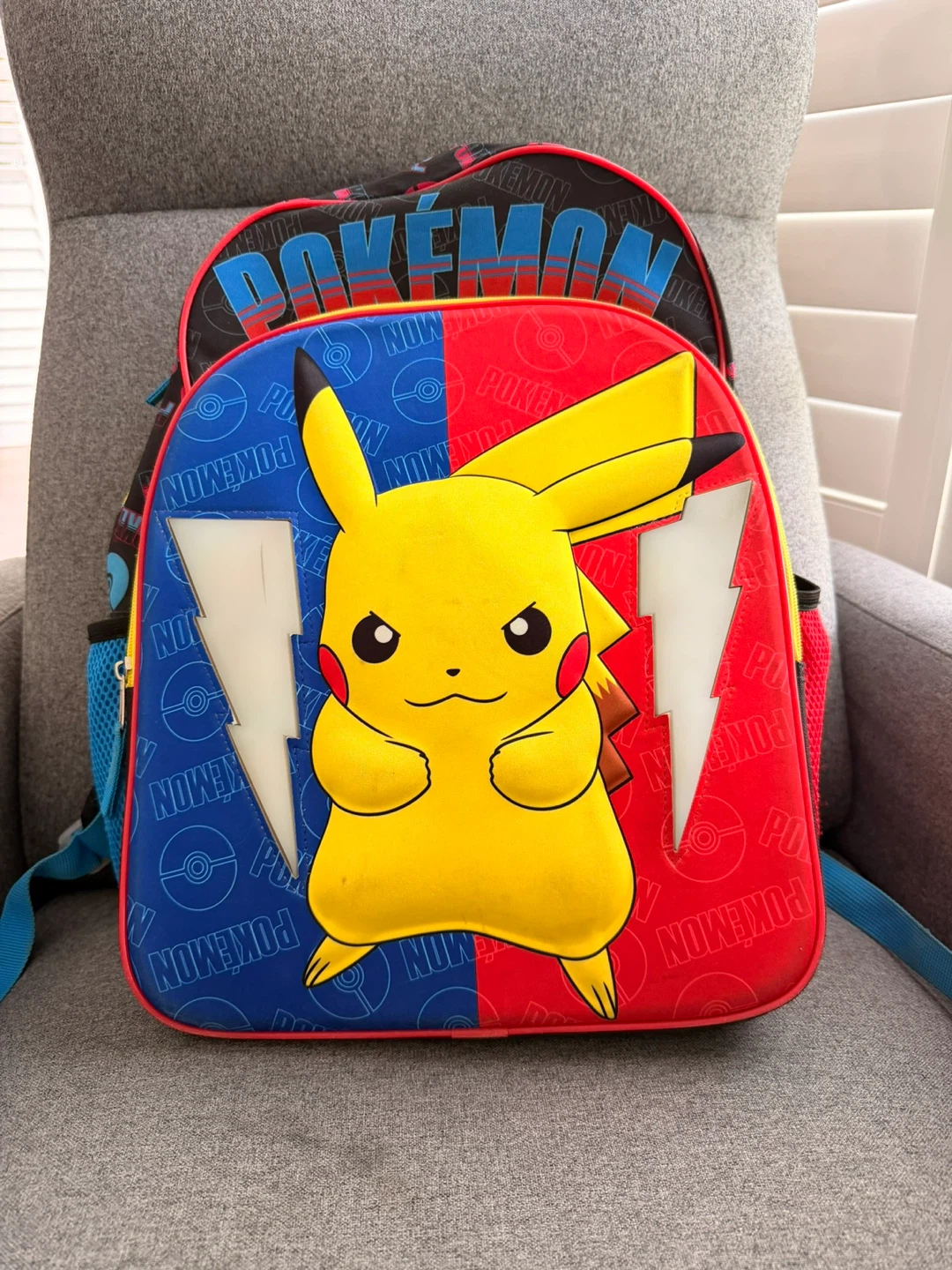 Pokemon Pikachu Red and Blue Backpack