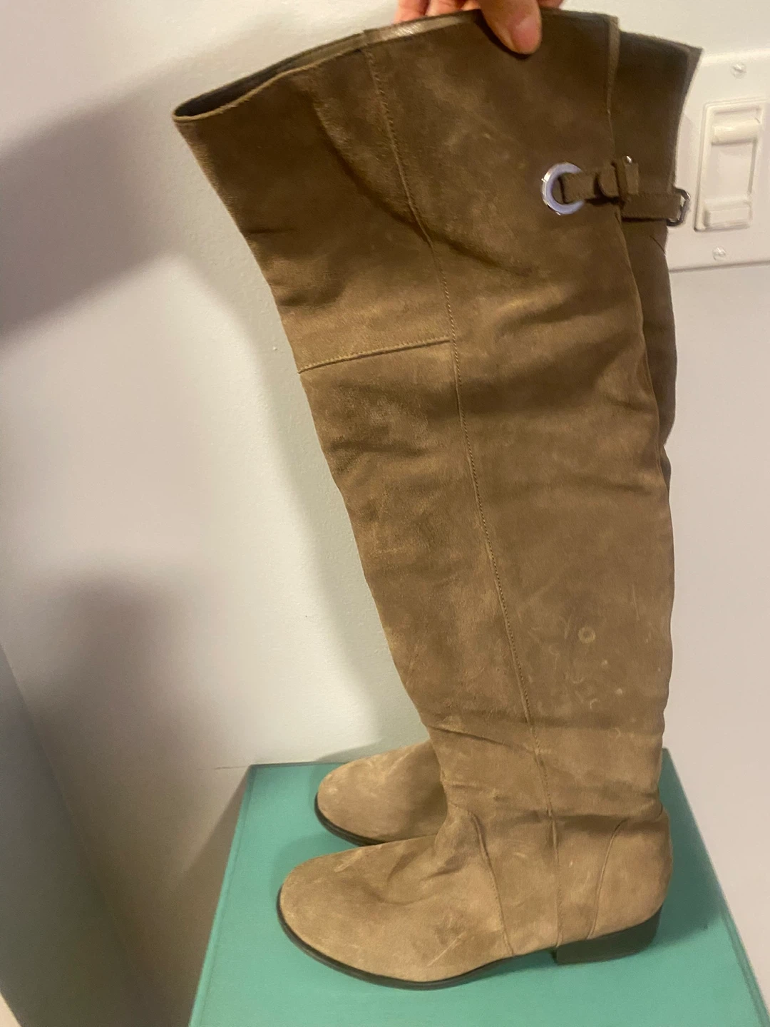 Tan suede over-the-knee boots size 38