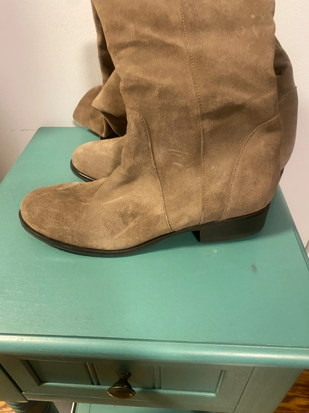 Tan suede over-the-knee boots size 38 - photo 3