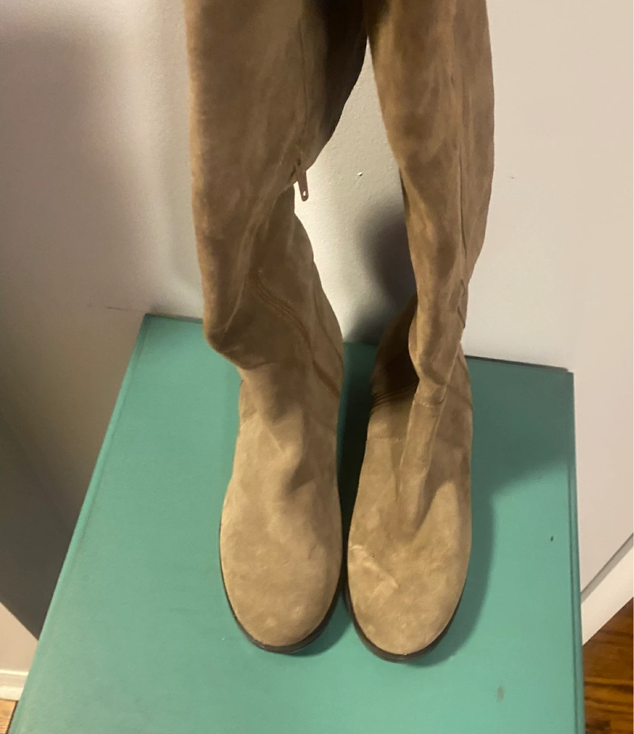 Tan suede over-the-knee boots size 38 - photo 2