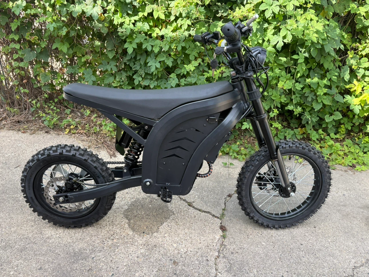 Black electric dirt bike
