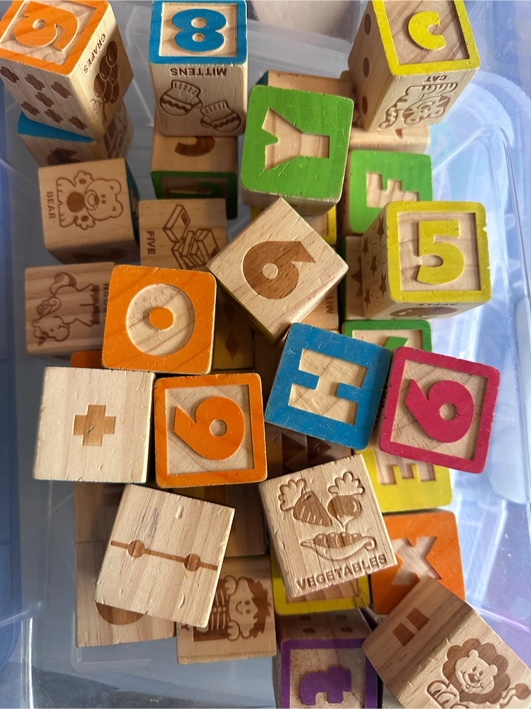 Wooden Alphabet and Number Blocks Set