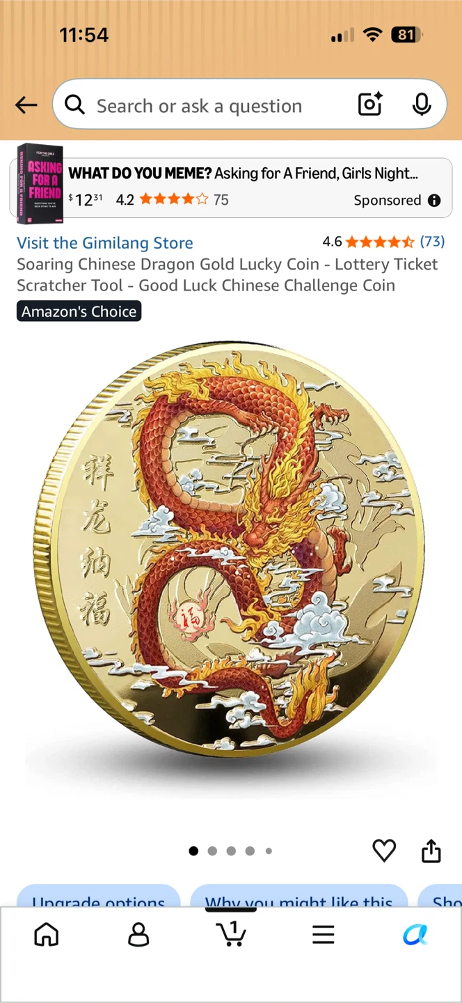 Gimilang Store Soaring Chinese Dragon Gold Lucky Coin