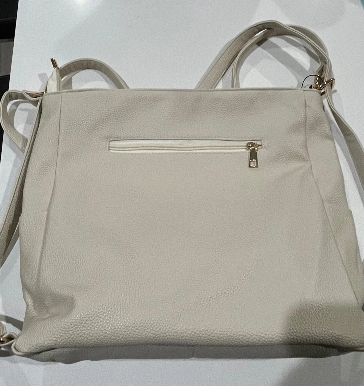 Cream Convertible Backpack/Shoulder Bag - photo 2