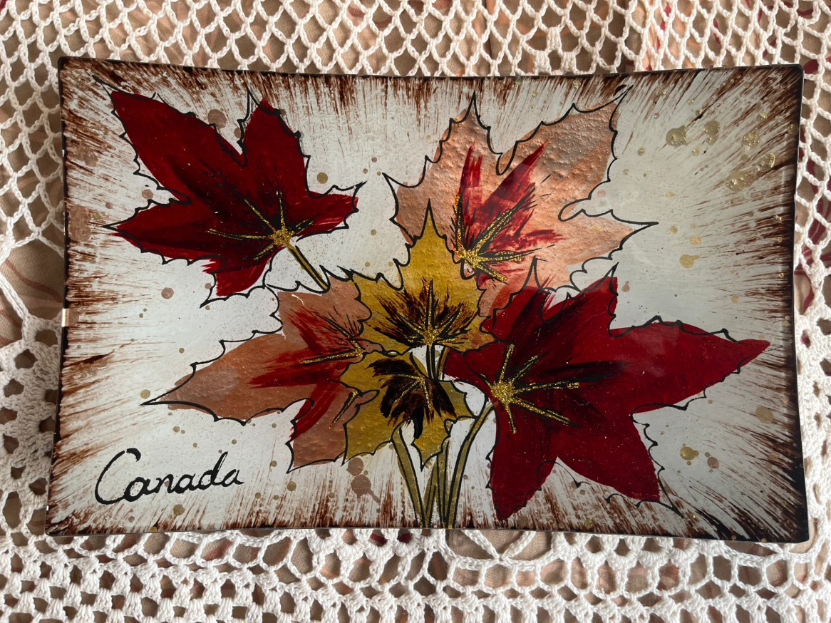 Decorative Maple Leaf Tray - Canada, 9x4”