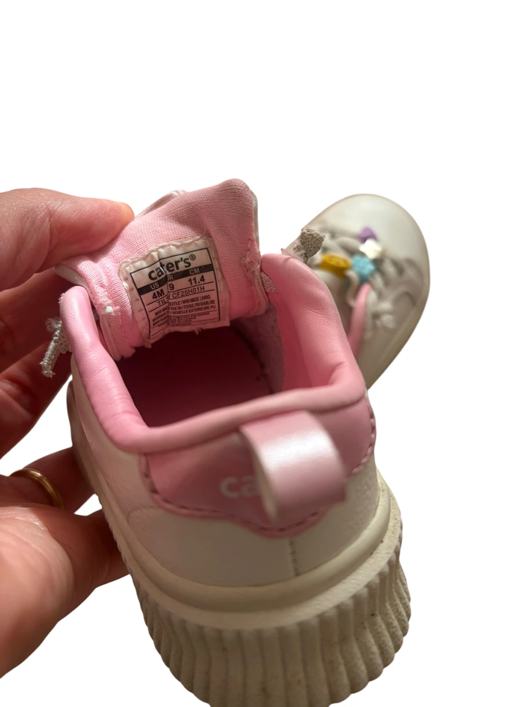 Carter's White Pink Toddler Sneakers Size 4M - photo 3