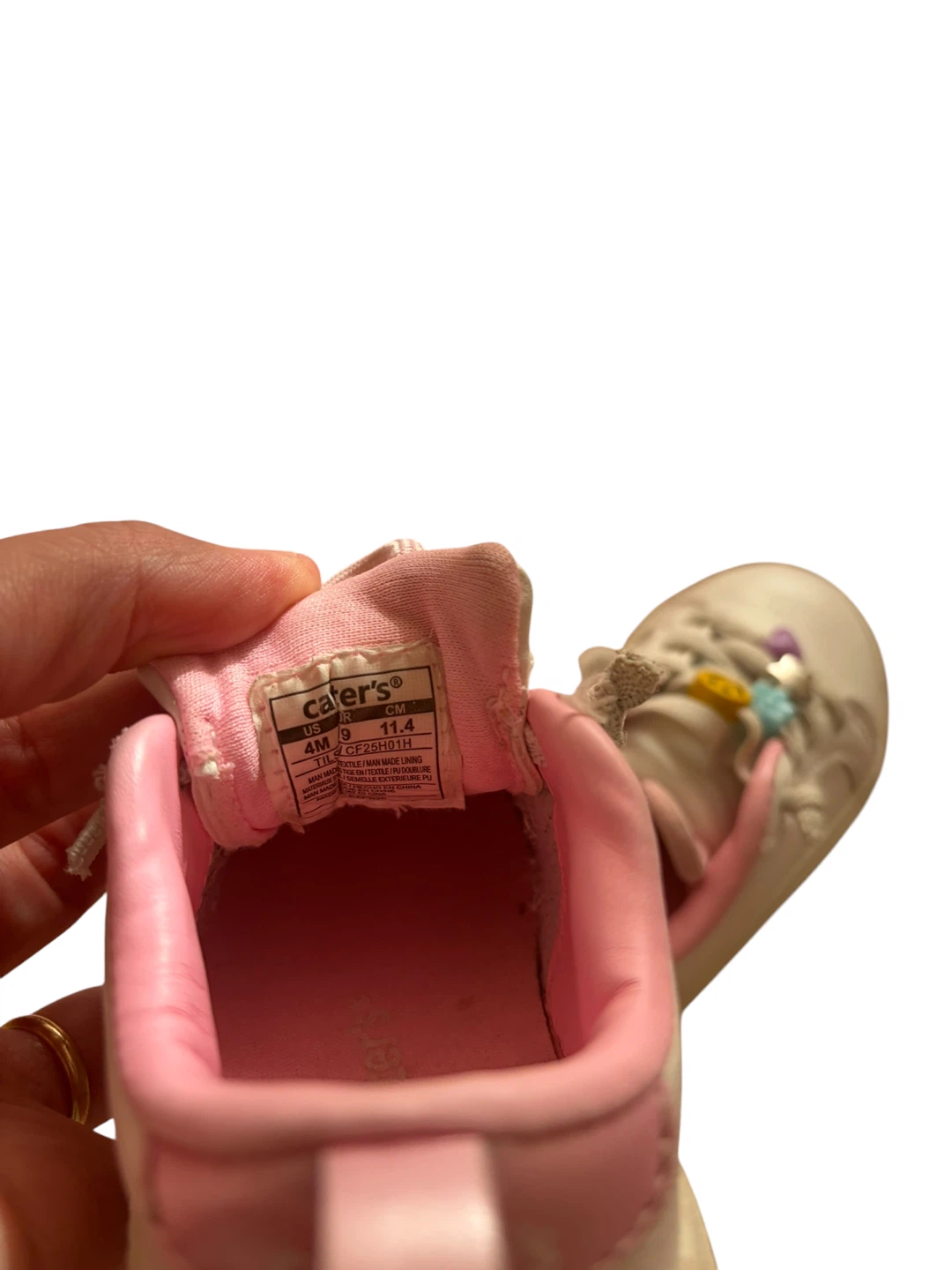 Carter's White Pink Toddler Sneakers Size 4M - photo 4