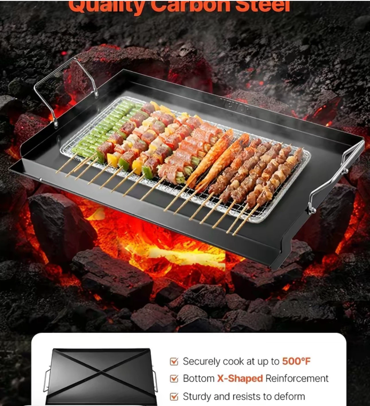 VEVOR Carbon Steel Griddle 24x16 Inch Universal Flat Top - photo 2