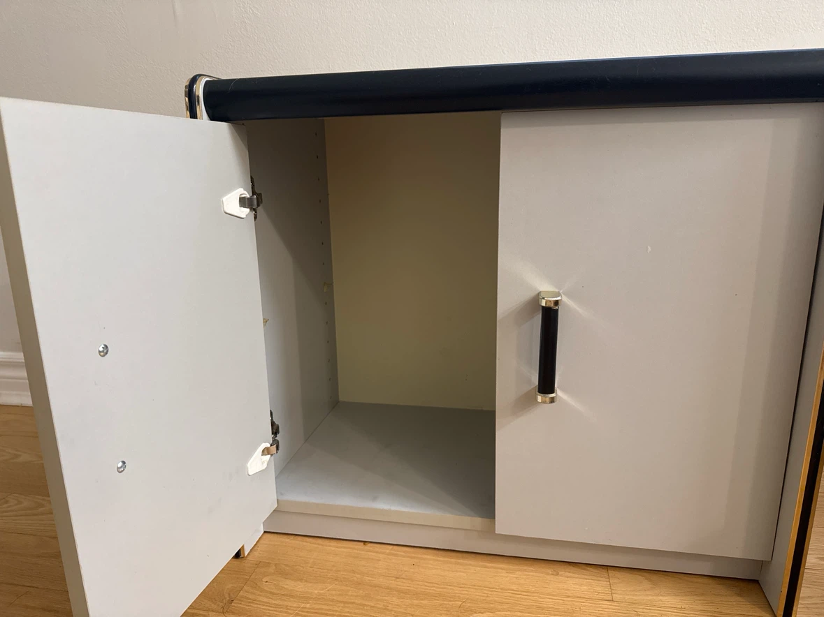 White and black two-door storage cabinet - photo 3