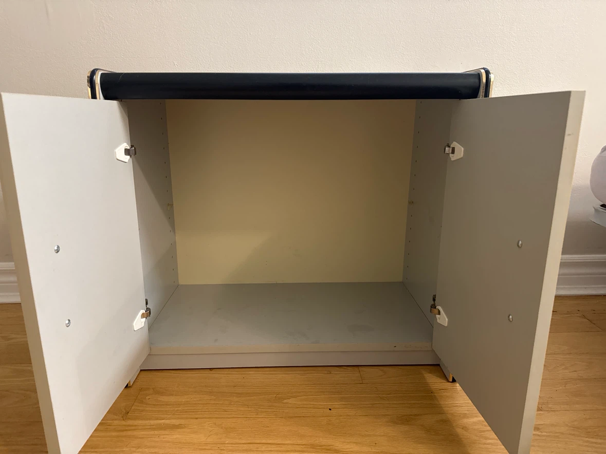 White and black two-door storage cabinet - photo 4