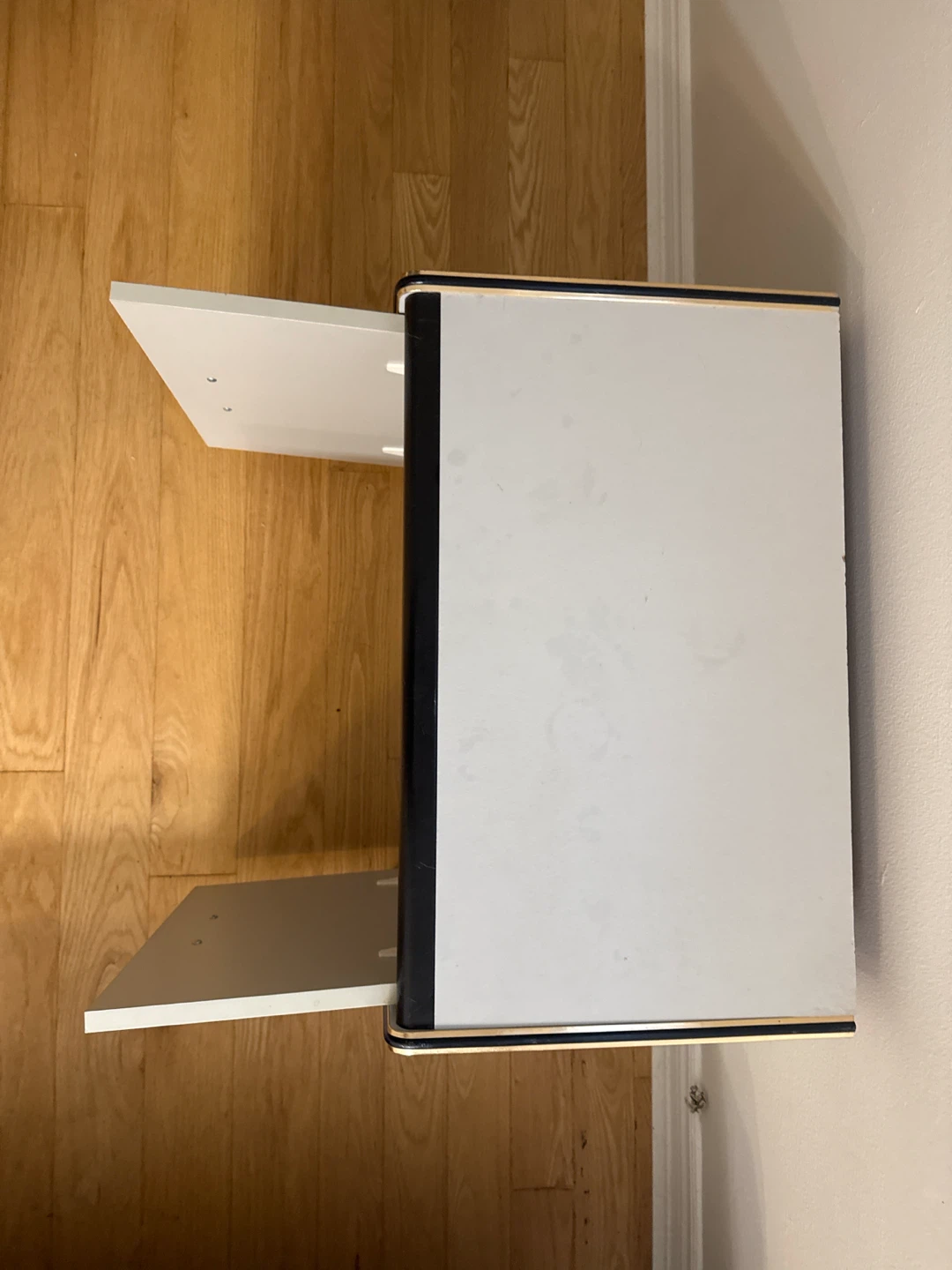 White and black two-door storage cabinet - photo 5