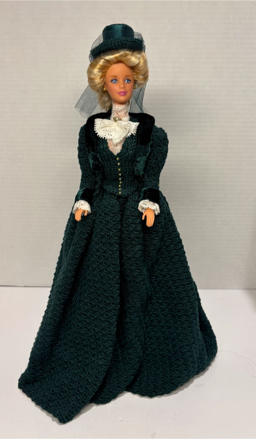 1991 Barbie Doll Victorian Era Dress Green
