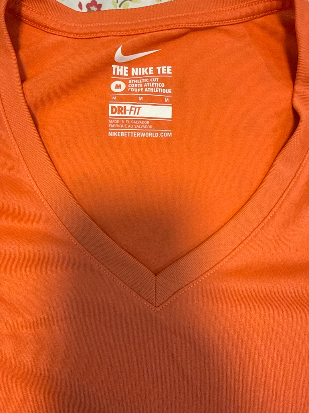 Nike Dri-FIT Athletic Cut T-Shirt - Orange - Medium