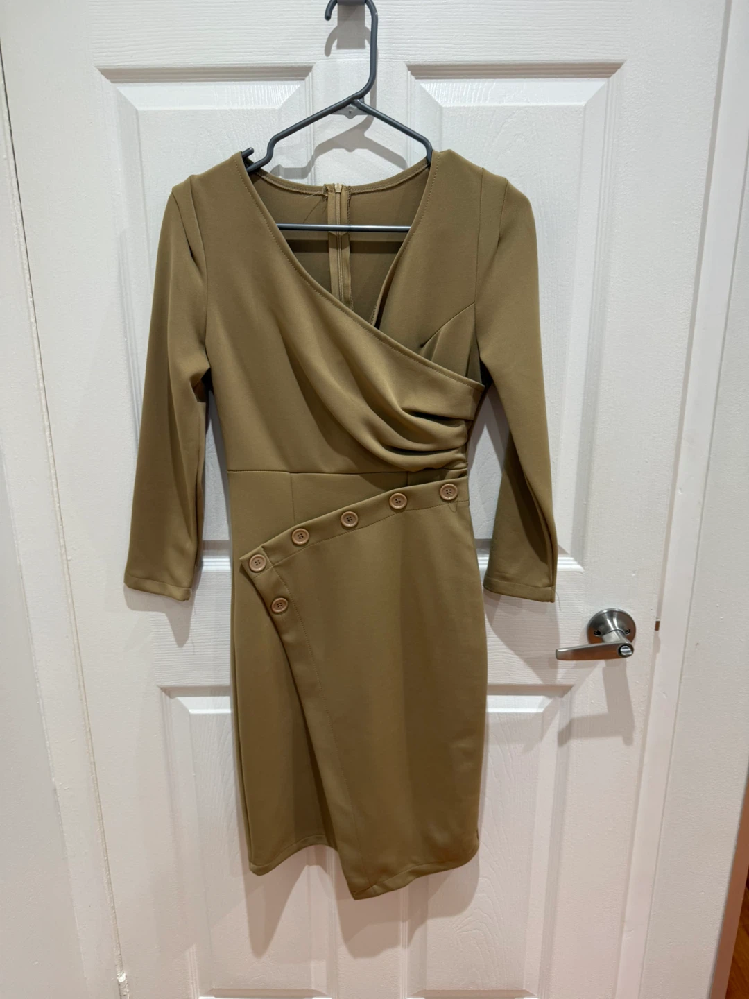 Wrap-Style Bodycon Dress - Size Small