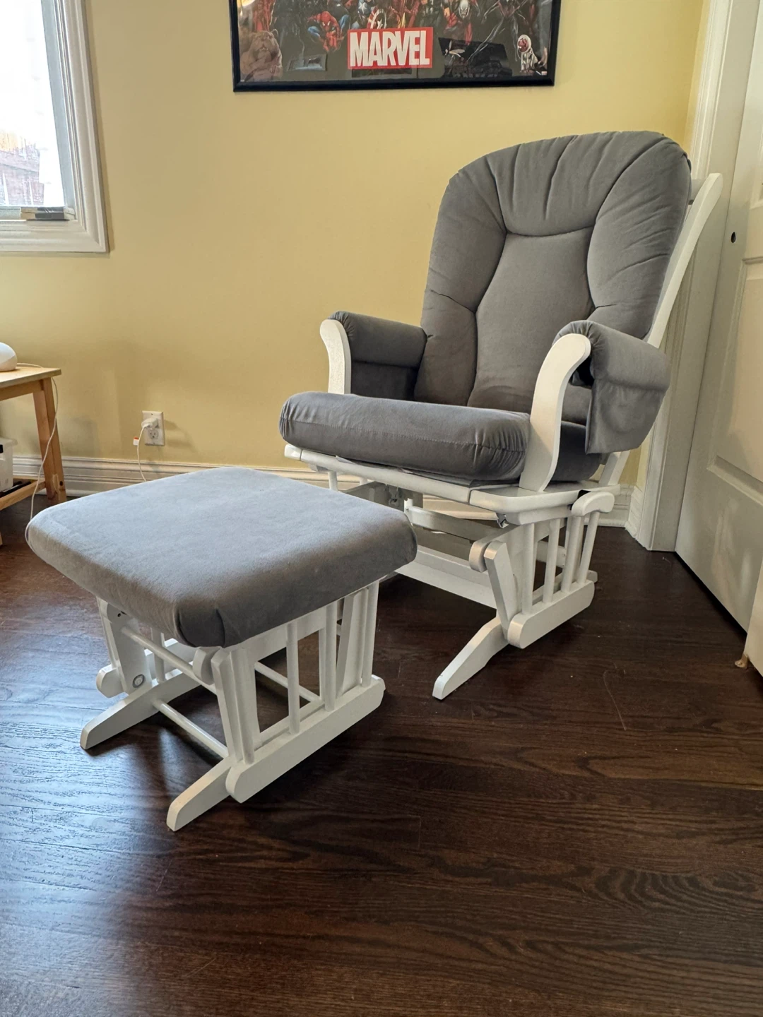 Dutailier Sleigh Glider and Nursing Ottoman Set