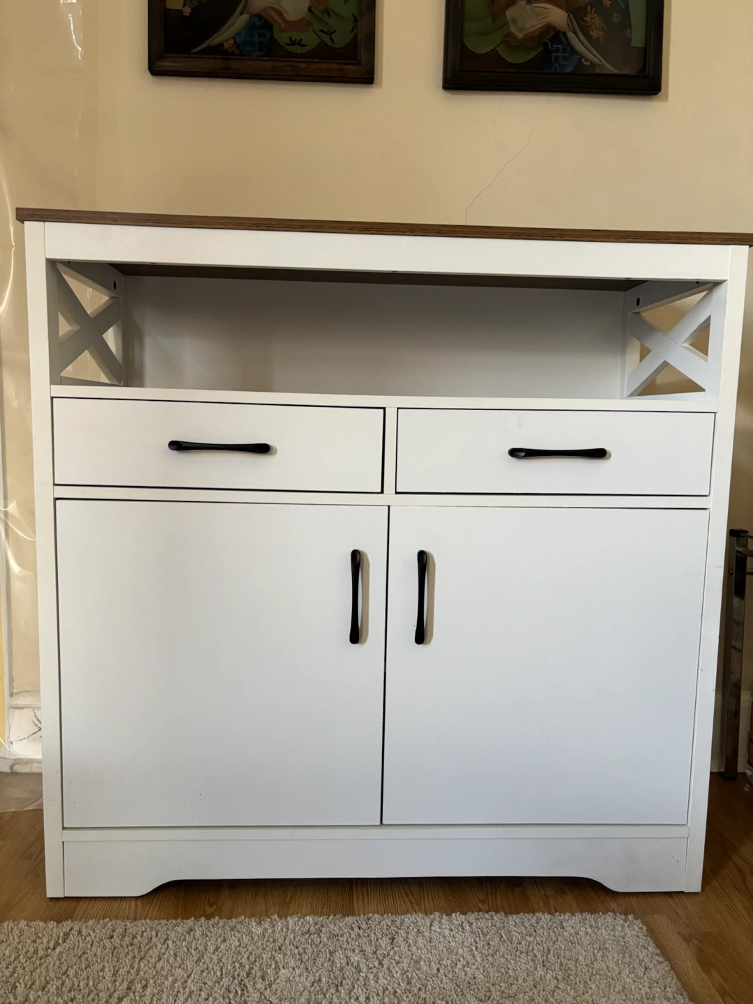 White Cabinet with Drawers and Doors