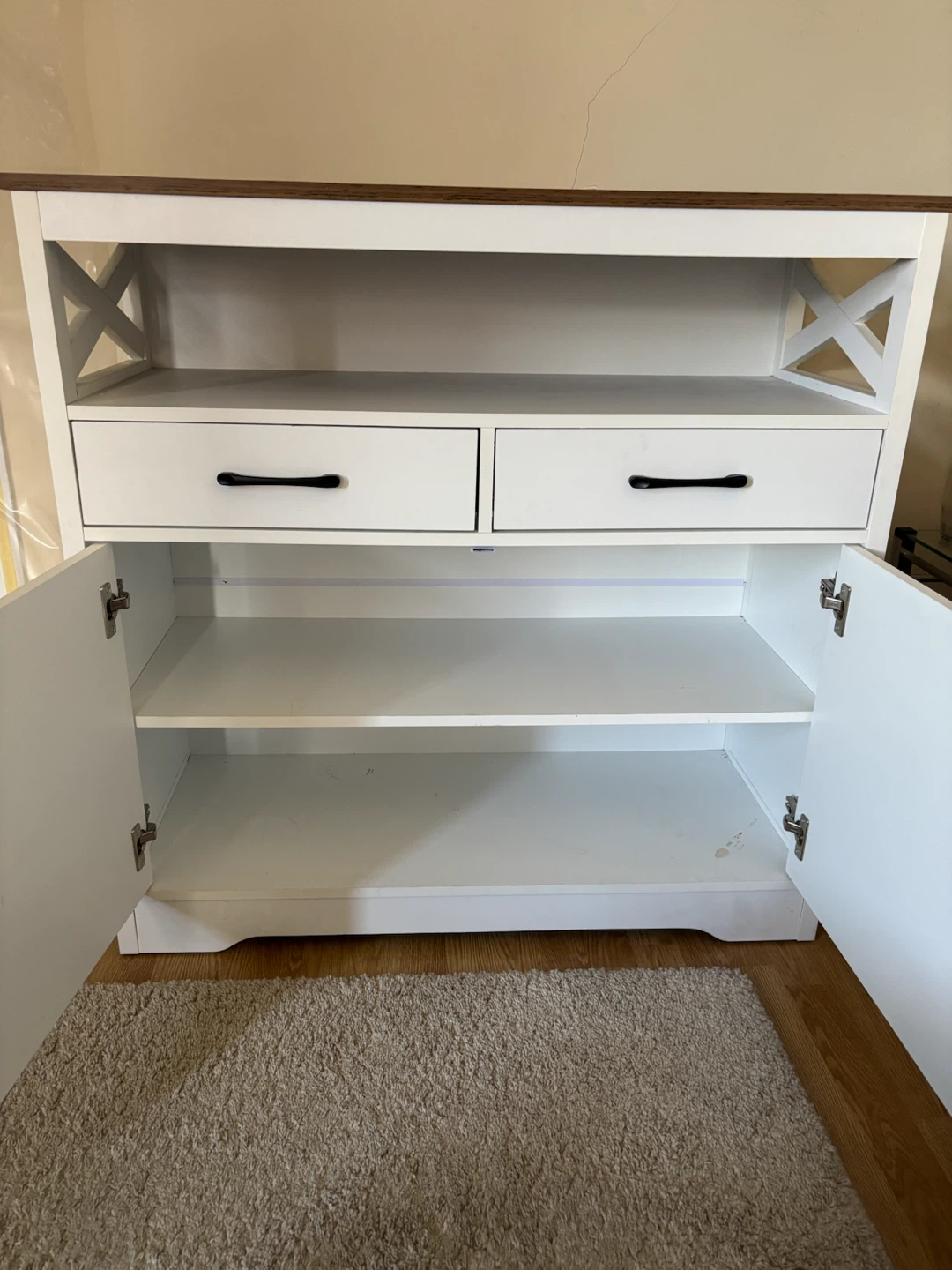 White Cabinet with Drawers and Doors - photo 2