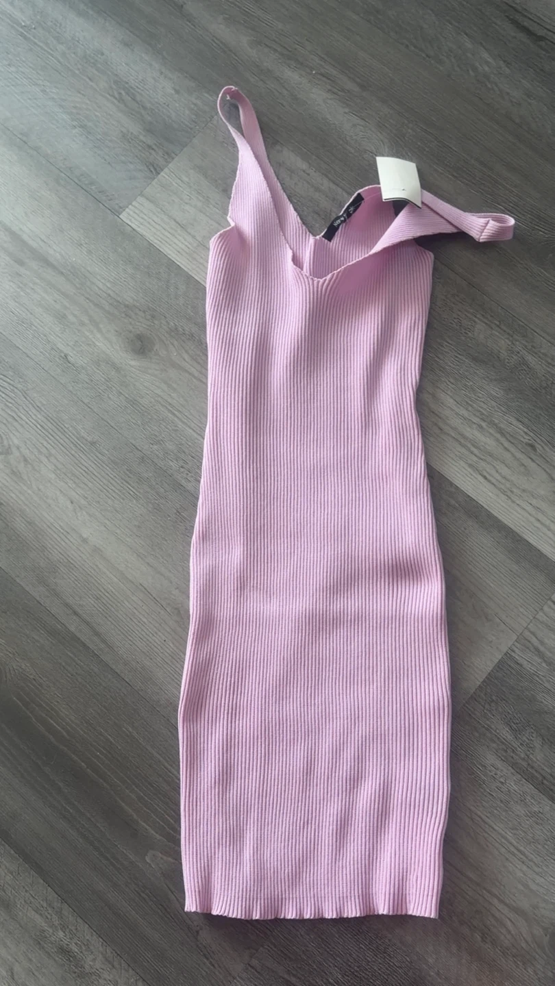 New Look Pink Ribbed Knit Midi Dress - photo 3