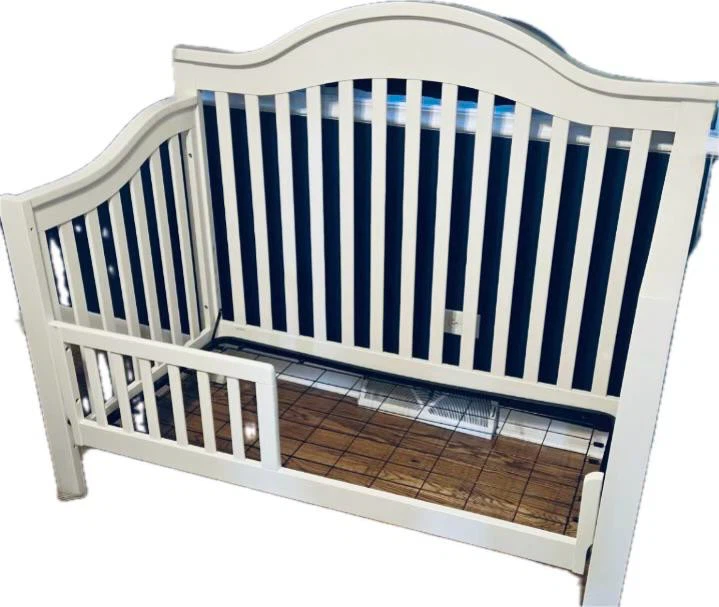 White Wood Convertible Toddler Bed