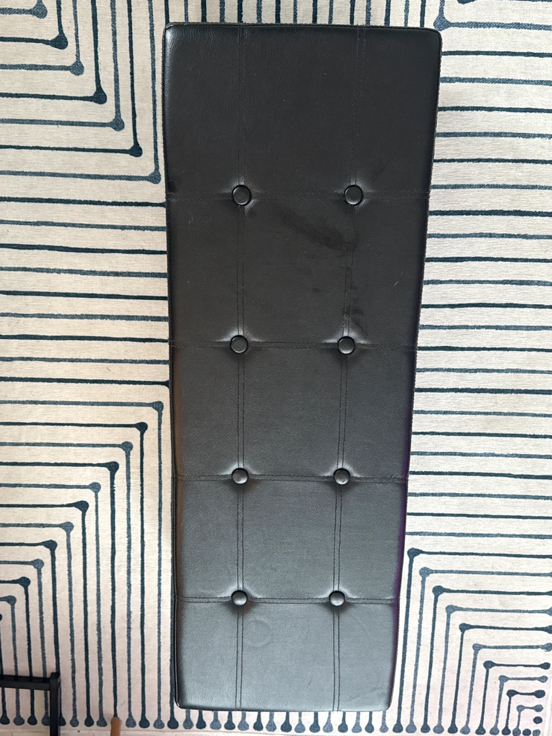Black Tufted Storage Ottoman Bench - photo 2