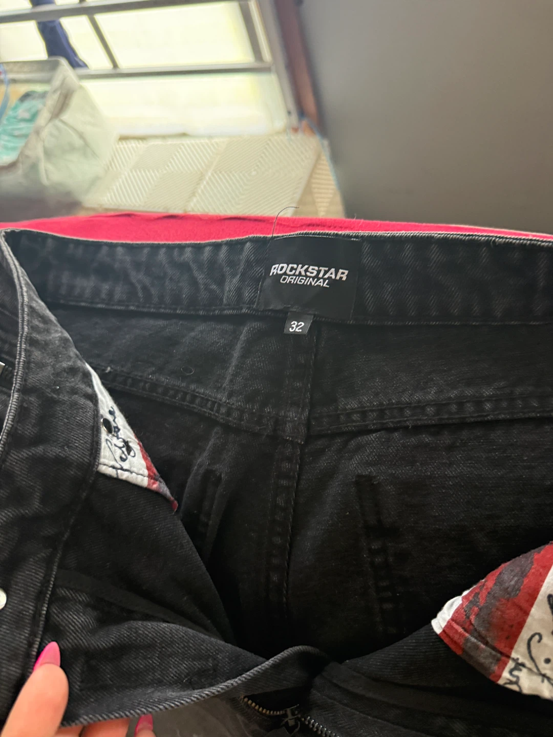 Rockstar Original Black Skull Flame Jeans - Size 32 - photo 2