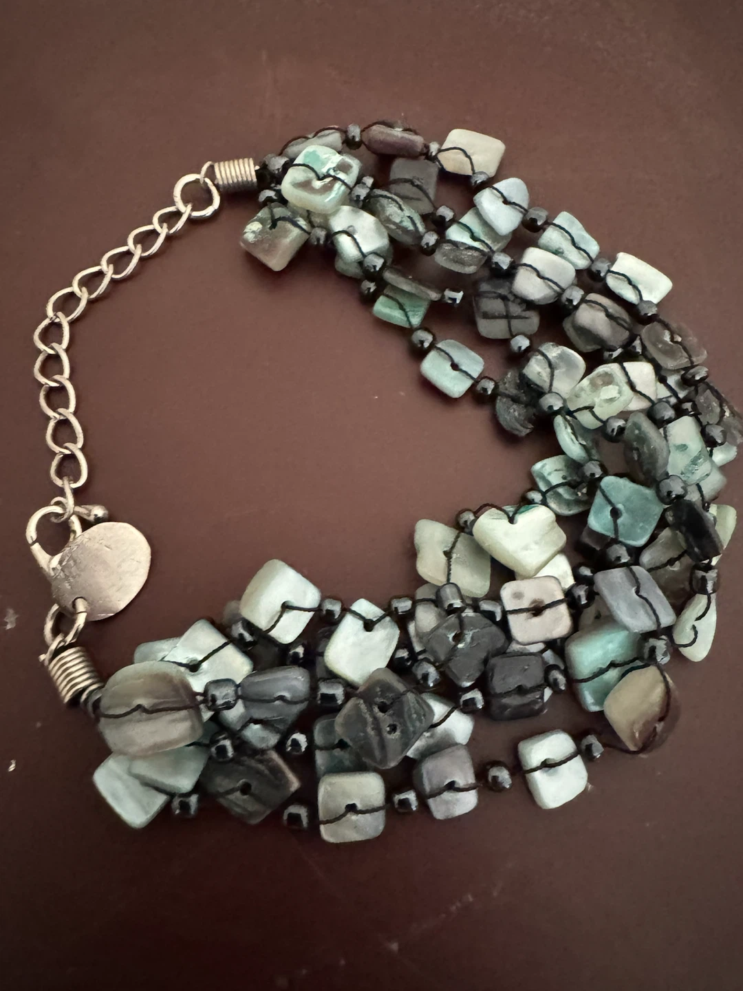 Multi-strand Beaded Bracelet - Green, Gray, Black - photo 2