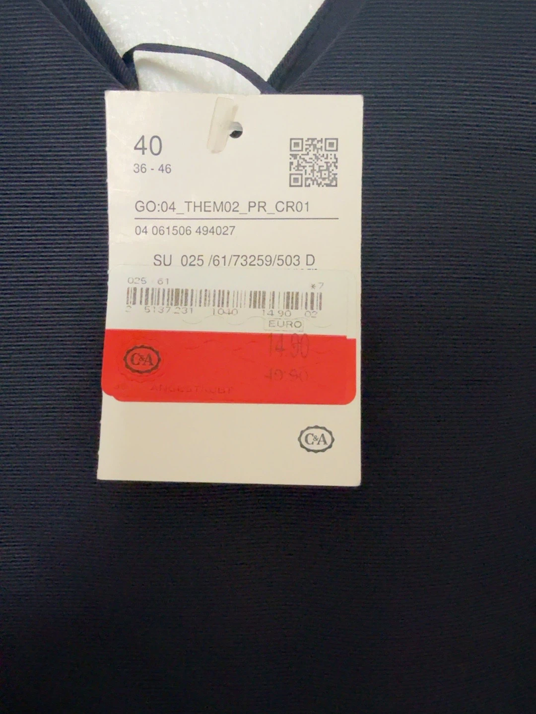 New with Tags C&A Navy & Pink Dress – Size 40 - photo 2